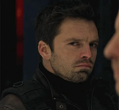 Bucky Gif, Bucky Barnes Happy, Bucky Barnes Gif, Bucky Barnes Long Hair, Bucky Barnes Side Profile, Bucky Barnes Screencaps, Bucky Barnes Gif Winter Soldier, Dr Marvel, Bucky Barnes Marvel