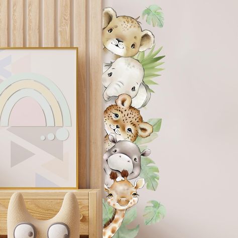 PRICES MAY VARY. 【Package Content】: You will receive a watercolor jungle animal wall sticker, contains cartoon animal sticker paintings of giraffes, lions, elephants, tigers, hippo suitable for living room, bedroom, playroom, nursery, classroom, daycare, kindergarten and other walls. 【Quality Wall Stickers】: Our watercolor animal wall decals are made of high quality pvc material, environmentally friendly, non-toxic, self-adhesive, durable and waterproof. Pattern color is bright, cartoon animal i Playroom Bedroom, Animal Wall Decals, Nursery Playroom, Forest Wall, Jungle Animal, Wall Stickers, Wall Decals, Elephant, Nursery