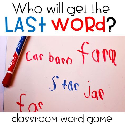 Who Will Get the Last Word? Classroom Game - Polka Dots Please Spelling Word Games, Closing Circle, Phonics Ideas, Classroom Items, Reading Recovery, Toddler Class, Classroom Seating, Quick Games, Spelling Practice