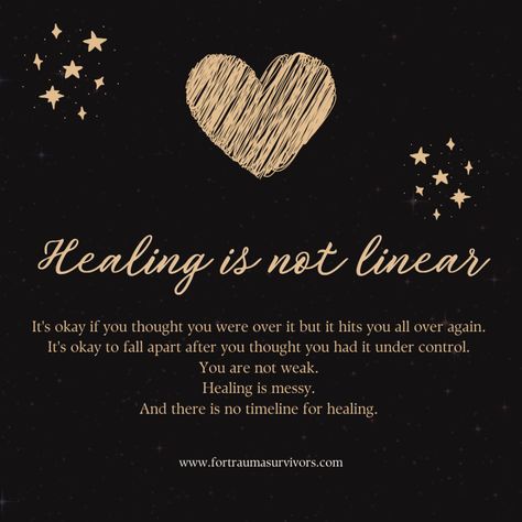 RECOVERY IS BEAUTIFUL — traumasurvivors: Healing is not linear.  It’s... Healing Isnt Linear Quotes, Linear Quotes, Healing Isnt Linear, Healing Is Not Linear, Recovery Quotes, Growth Quotes, Interpersonal Relationship, Healthy Mind, I Can Not