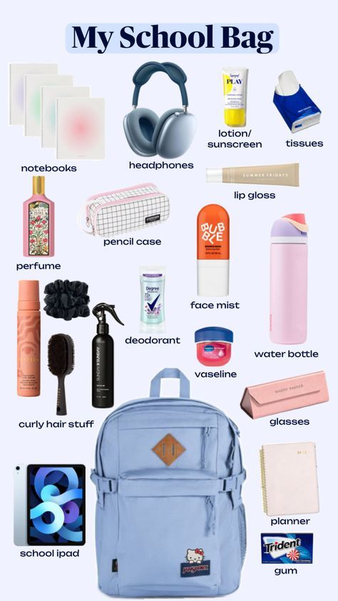 Middle School Essentials, School Emergency Kit, School Backpack Essentials, Preppy School Supplies, In My Backpack, My Backpack, School Bag Essentials, Backpack Essentials, School Kit