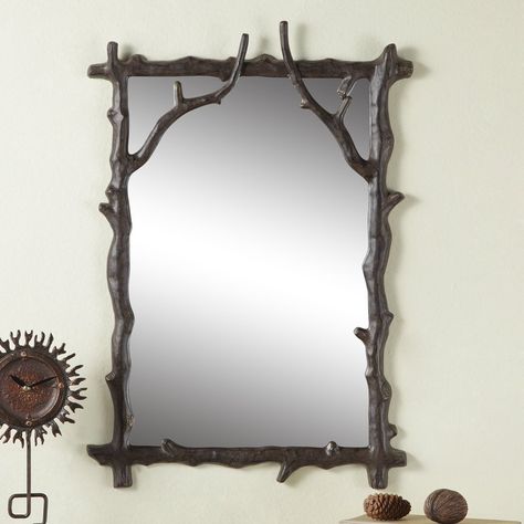 How Would Disney Princesses Decorate Their Homes in 2019? Probably Just Like This! Dark Cottagecore Decor, Classic Wall Decor, Tree Branch Wall, Black Forest Decor, Antique Mirror Wall, Mirror Wall Living Room, Modern Wall Mirror, Mirror Design Wall, Wood Wall Mirror