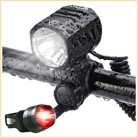 Super Bright Bike Light USB Rechargeable, Te-Rich 1200 Lumens Waterproof Road/Mountain Bicycle Headlight and LED Taillight Se Best Mtb, Bike Lights Led, Bicycle Headlight, Bike Headlight, Bike Safety, Road Mountain, Bike Light, Safety Lights, Cool Bike Accessories