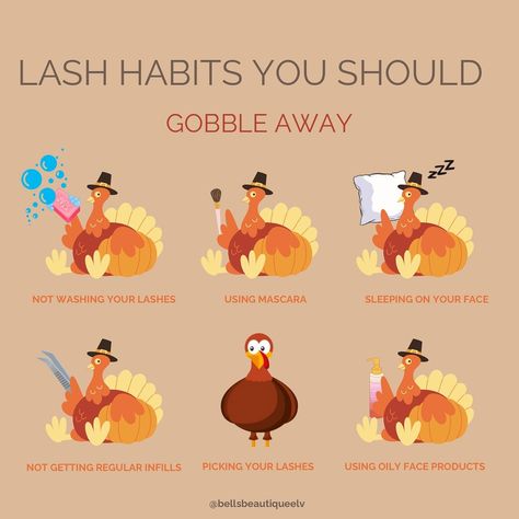 HAPPY NOVEMBER MY PRETTY POOKIES 🦃✨ ITS TURKEY MONTH! MEANING ITS OFFICIALLY HOLIDAY SEASON & I WANT TO REMIND YOU GUYS HOW TO CARE FOR YOUR LASHES!! THESE ARE THINGS YOU SHOULDN’T DO THIS HOLIDAY SEASON WITH LASHES 🎀✨ ♡ FOLLOW ME FOR MORE CONTENT LIKE THIS @bellsbeautiqueelv ♡ 📍Centennial Hills, Las vegas 👩🏽‍💻 https://bellsbeautiqueelv.as.me/schedule.php 1:1 Lash Courses Available📚 In-Person Fanning workshop Click, “Book now” or click link in bio for appointment scheduling & availabil... Thanksgiving Lash Post, Thanksgiving Lashes, Lash Marketing, Lash Post, Lash Room Ideas, Month Meaning, Lash Quotes, Oily Face, Happy November