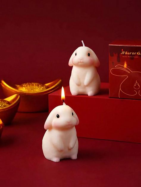 1pc Rabbit Design Candle | SHEIN USA Diy Decoration Birthday, Scented Candle Diy, Small Bunny, Candle Diy, Diy Candles Scented, Incense Burner Holder, Rabbit Design, Aromatherapy Gifts, Candle Business