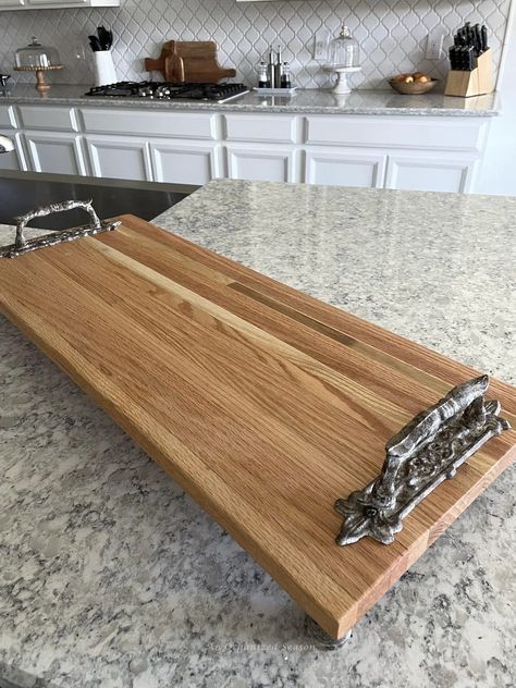 A Beautiful DIY Footed Wood Tray with Handles - An Organized Season Walnut Uses, Wood Sealer, Tray With Handles, Wood Candle Sticks, Thanksgiving Centerpieces, Dark Wax, Oldies But Goodies, Steel Wool, Diy Pillows