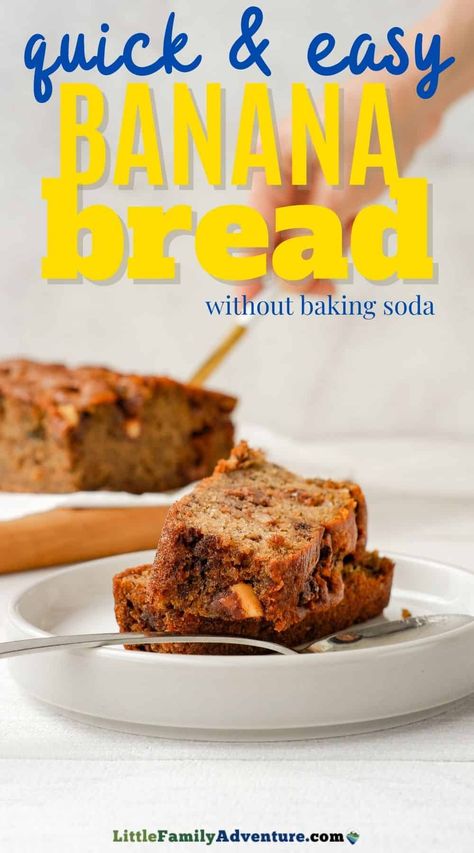 Banana Bread Recipe No Baking Powder, Banana Bread Recipe With Baking Powder, No Flour Banana Bread, Banana Bread Recipe Without Baking Powder, Banana Bread No Baking Soda, Easy Banana Bread No Butter, Easy Banana Bread Recipe Without Baking Soda, Banana Bread Recipe Baking Powder Only, Banana Bread With Baking Powder