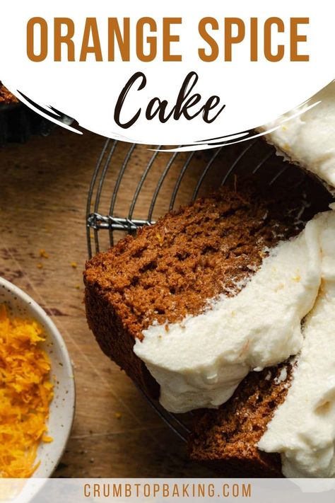 Orange Spice Cake Recipe, Orange Recipes Baking, Bundt Cake Flavors, Orange Spice Cake, Single Layer Cake, Orange Cream Cheese Frosting, Unfrosted Cake, Layer Cake Filling, One Layer Cakes