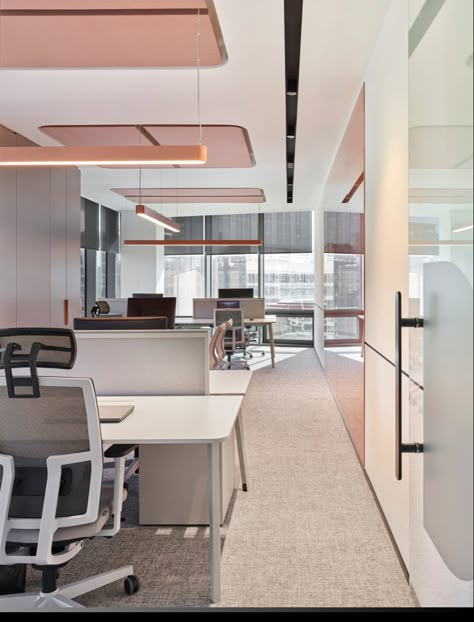 Minimal Ceiling Design, Minimal Office Design, Office Ceiling Design, Open Space Design, Open Office Design, Scandinavian Office, Workstations Design, Open Space Office, Modern Office Interiors