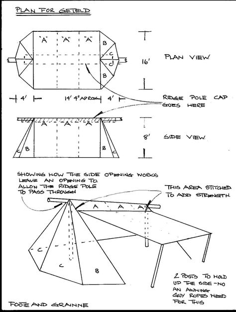 Viking Tent Diy, Viking Tent Plans, Medieval Tent Diy, Geteld Tent, Tent Pattern, Medieval Tents, Medieval Tent, Viking Tent, Sca Camping