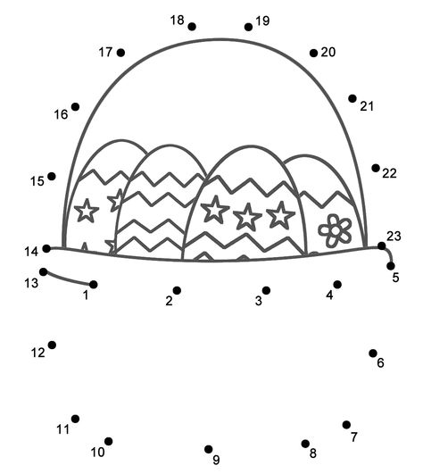 connect the dots Easter Basket Printable, Dot To Dot Puzzles, Dot To Dot Printables, Easter School, Easter Egg Coloring Pages, Easter Bunny Colouring, Connecting The Dots, Activity Worksheet, Bunny Coloring Pages