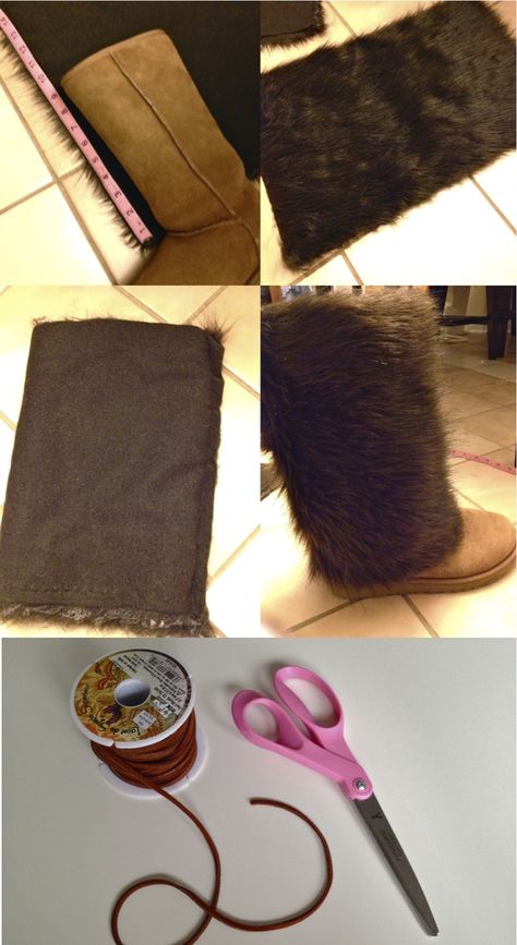 DIY: Fur boot covers Boots Makeover, Vikings Costume Diy, Astrid Httyd, Ewok Costume, Barbarian Costume, Fur Boot Covers, Costumes Design, Costume Viking, Boots Diy