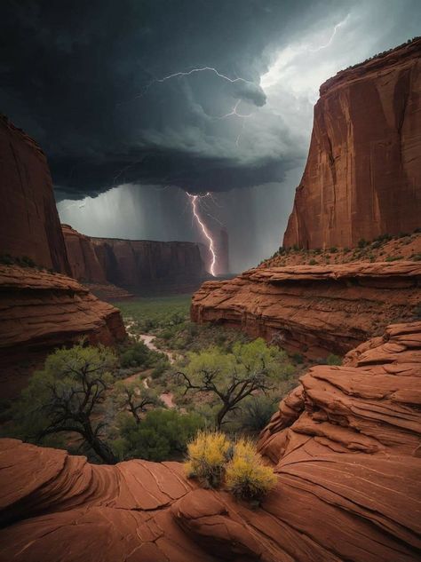 Canyon de Chelly National Monument in Arizona 😲😲😲 Canyon De Chelly, Wonderful Nature, Pretty Landscapes, Open Minded, Beautiful Photos Of Nature, National Monuments, Nature Aesthetic, Fantasy Landscape, Nature Scenes