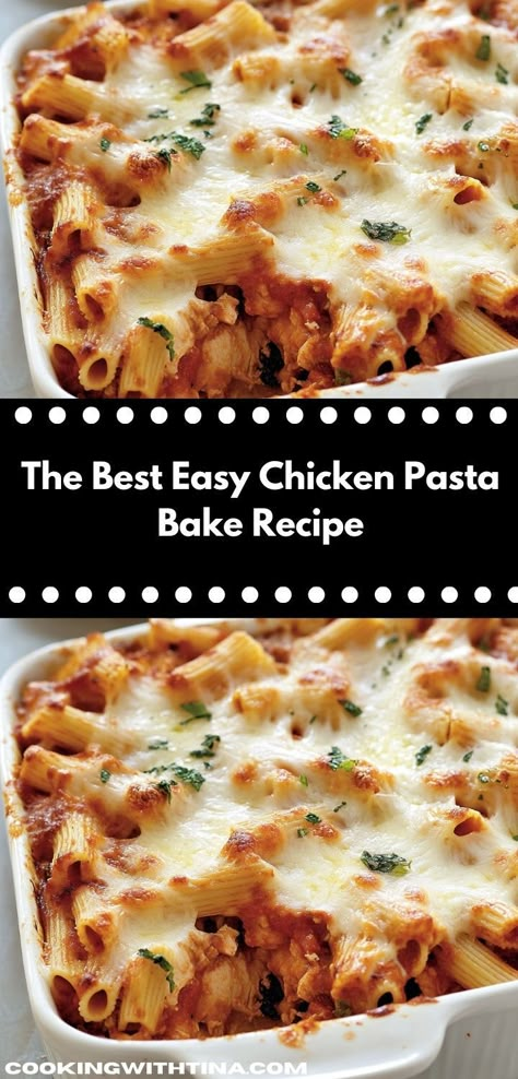 Looking for a delicious family meal? This easy chicken pasta bake recipe is packed with flavor and simple ingredients. Perfect as a weeknight dinner, it guarantees smiles around the table. Casserole Recipes For Family, Easy Chicken Pasta Bake, Casseroles With Ground Beef, Casserole Recipes With Ground Beef, Easy Casserole Recipes For Dinner, Baked Chicken Pasta Recipes, Pasta Bake Recipes, Delicious Casserole Recipes, Cheesy Chicken Pasta