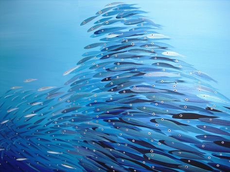 Fish paintings Paintings Fish, Fish Paintings, Shoal Of Fish, Underwater Painting, Underwater Theme, Art Fish, Color Script, Underwater Art, Fish Illustration