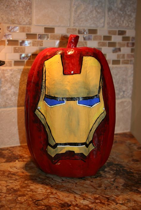 Iron Man Pumpkin Iron Man Pumpkin, Iron Man Painting, Halloween Pumpkin Crafts, Pumpkin Carving Templates, Pumpkin Pumpkin, Pumpkin Painting, Creative Halloween Costumes, Pumpkin Faces, Pumpkin Design