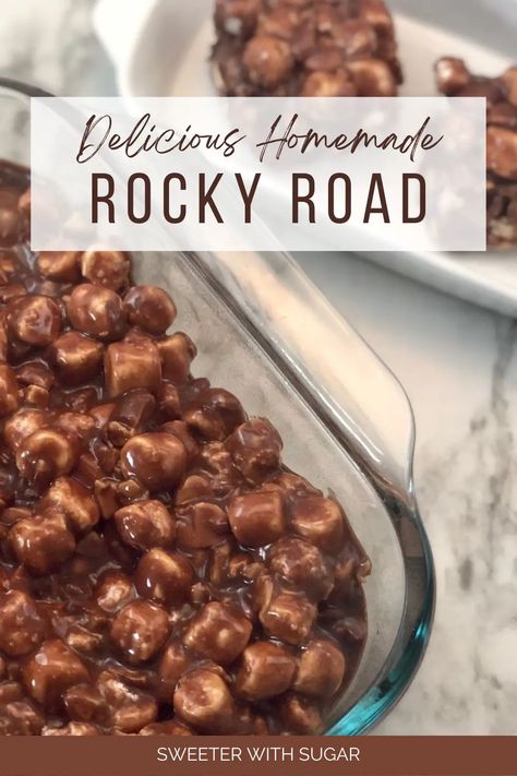 Rocky Road | Recipes Rocky Road Candy Recipe, Rocky Road Candy, Snacks Salty, Everyday Snacks, Rocky Road Recipe, Holiday Candy Recipes, Brownies Ice Cream, Candy Bar Recipe, Bars Dessert