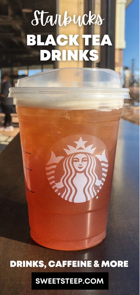 Starbucks Black Tea Lemonade Recipe, Starbucks Black Iced Tea Recipe, Black Tea Starbucks Order, Iced Black Tea Lemonade Starbucks, Black Tea With Peach Juice Starbucks, Starbucks Black Tea Drinks Recipes, Healthy Starbucks Tea Drinks, Tazo Tea Recipes Starbucks Drinks, Grapefruit Honey Black Tea Starbucks