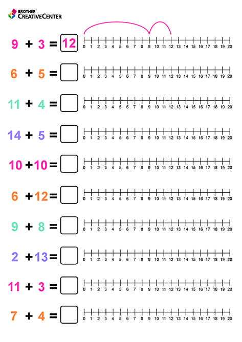 Create, customize and print custom worksheets. Leverage Brother Creative Center's learning activities templates for Addition Line to 20. Exam Encouragement, Math Table, Templates For School, Aba Resources, Table Worksheet, Division Math, Math Tables, Math Addition Worksheets, Math Division