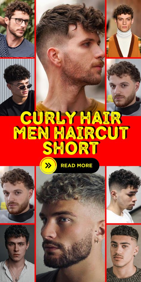 Stand out with a short curly hair men's haircut that's high on style and low on maintenance. Our barbers excel at fades, giving you clean sides and a longer top for that trendy appeal. Whether you have thick hair or prefer medium lengths on the sides, we have the perfect style for you. Visit our salon today! Mens Hair Curly On Top, Men's Short Hairstyles For Thick Hair, Men’s Curly Short Haircut, Men Curly Hair Short Sides, Men’s Haircut Curly Top, Men’s Wavy Hairstyles Short, Best Haircuts For Curly Hair Men, Men’s Hair Curly Top, Mens Curly Fade Haircut