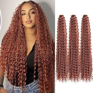 Copper Red Curly Hair, Deep Wave Crochet Hair, Ocean Wave Crochet, Crochet Braid Hair, Ocean Wave Crochet Hair, Wave Crochet, Red Curly Hair, Curly Hair Extensions, Crochet Braid