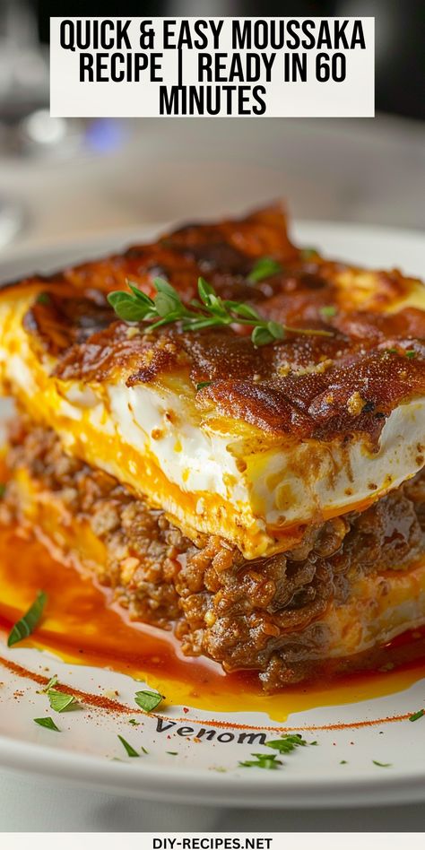 Short on time? This quick and easy moussaka recipe gets dinner on the table in just 60 minutes. Perfect for busy weeknights. See the full recipe and preparation tips. Moussaka Recipe Greek Easy, Mousaka Recipe Best, Recipes With Minced Meat, Best Moussaka Recipe, Musaka Recipe, Easy Moussaka Recipe, Moussaka Recipe Greek, Vegetarian Moussaka Recipe, Lamb Moussaka