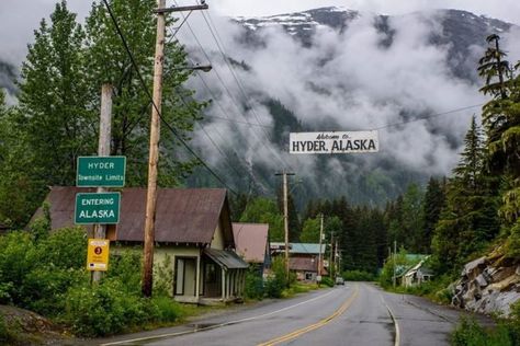 Hyder Is The Small Alaskan Town That Runs Off Of Everything Canadian Hyder Alaska, Small Town Life, Forest Service, Ghost Towns, American Dream, Tourist Destinations, Small Town, Pacific Northwest, Small Towns