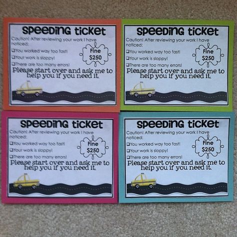 Classroom Speeding Ticket, Speeding Ticket Classroom, Classroom Tickets, Student Turn In Station, Substitute Teacher Tickets, 1st Grade Exit Tickets, Reading Exit Tickets 1st Grade, Speeding Ticket, Classroom Setup Elementary