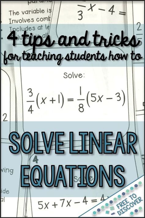 Solving Linear Equations, Solving Equations, Linear Equations, Math Help, 8th Grade Math, Teaching Students, Math Methods, Teaching Middle School, High School Math