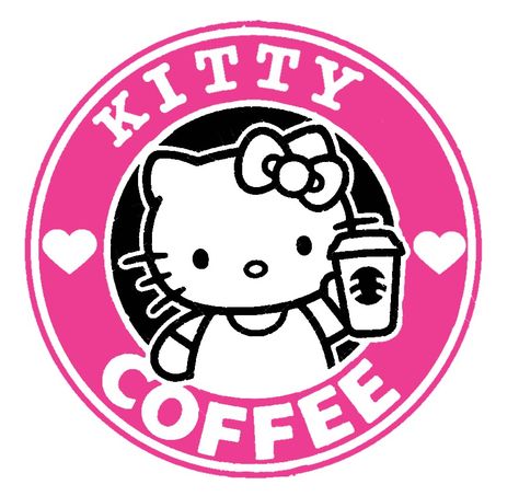 Hello Kitty Logo Design, Hello Kitty Graphic Design, Hello Kitty Logo, Starbucks Art, Minnie Mouse Drawing, Kitty Cafe, Hello Kitty Crafts, Print Design Art, Hello Kit