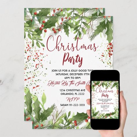 Christmas Open House Invitations, Christmas Party Host, Holiday Open House, Open House Invitation, Christmas Party Invitation Template, Christmas Open House, Business Christmas, Christmas Invitation, Printable Invitation Templates