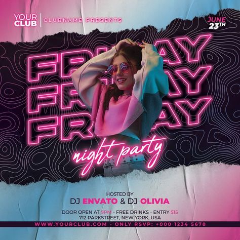 Night Club Branding Design, Club Posters Design, Free Party Flyer Psd, Club Promotion Poster, Event Flyer Design Inspiration, Night Club Branding, Night Club Poster Design, Club Flyer Background, Club Poster Ideas