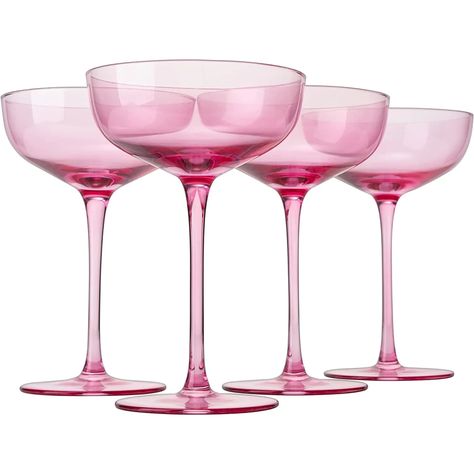 This set of four colored glasses is perfect for toasting your favorite drinks. The sleek colored design serves as a fun and unique way to dress up your bar or entertaining space. Enjoy these glasses with friends while celebrating any occasion, or simply use them every day in the comfort of your own home. Enhance your o Champagne Float, Valentine Day Table Decorations, Margarita Bar, Elegant Glasses, Old Fashioned Drink, Personalized Glassware, Wine Tasting Events, Wine Tasting Experience, Colorful Cocktails