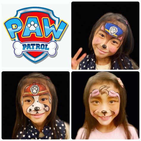 Paw Patrol Face Paint, Easy Face Painting Designs, Paw Painting, Face Painting Easy, Cartoon Face, Marshall Paw Patrol, Painting Easy, Face Painting Designs, Cartoon Faces