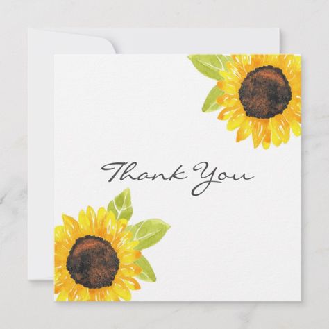 Wedding Invitation Stationary, Xmas Table, Sunflower Cards, Handmade Thank You Cards, Hand Painted Card, Diy Watercolor Painting, Beautiful Stationery, Watercolor Greeting Cards, Summer Cards