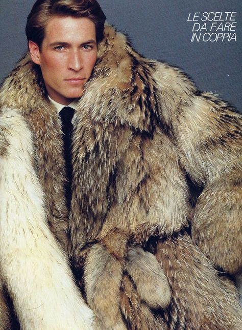 80s manfurs Fur Coat Aesthetic, Fur Coat Men, Fur Coat Outfit, Mens Fur Coat, Coyote Fur, Mens Fur, Fox Fur Coat, Vintage Fur, Guy Drawing