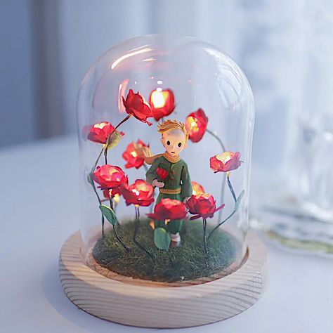 Little Prince Rose, Rose Night, Diy Lamps, Diy Sale, Kutek Disney, Atmosphere Lamp, Unique Valentines Day Gifts, Unique Valentines, Arte Inspo