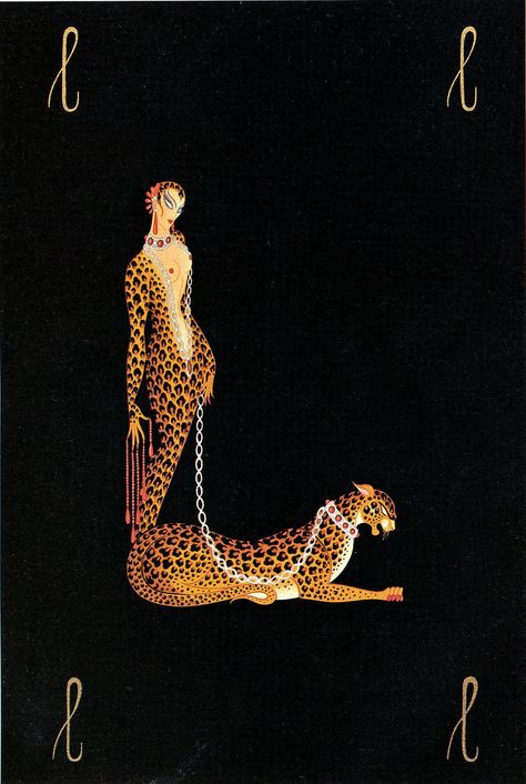 Arte Art Deco, Katt Grejer, Erte Art, Romain De Tirtoff, Estilo Art Deco, Anthropology, Art Deco Fashion, Aesthetic Art, Jaguar