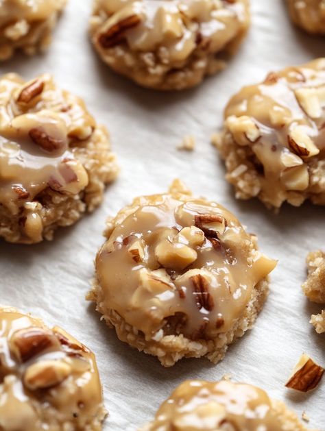 No-Bake Coconut Pecan Praline - Taste Of Recipe No Bake Pecan Praline Cookies, No Bake Pecan Coconut Praline Cookies, Apricot Kolache Recipe, Coconut Pralines, Pecan Praline Recipe, Praline Cookies, Kolache Recipe, Praline Recipe, Pecan Praline