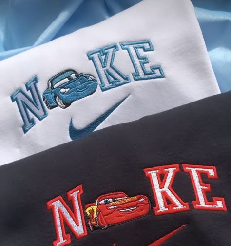 Cars Nike Hoodie, Cars Nike Sweatshirt, Nike Cars Hoodie, Nike Matching Hoodies, Matching Nike Sweatshirts, Diy Nike Hoodie, Matching Nike Hoodies, Matching Things For Couple, Lighting Mcqueen