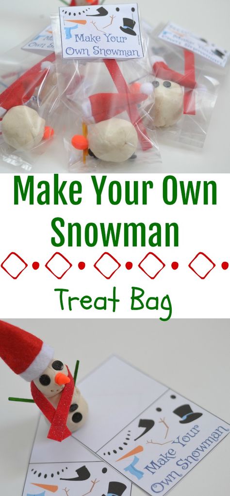 Make Your Own Snowman - Treat Bag, make your own playdoh snowmen, christmas classroom treats, build your own snowman, craft for kids, build your own snowman treat bag, DIY snowman kit, Snowman Treats For School, Do You Want To Build A Snowman Snack, Build A Snowman Kit, Snowman Gift Bags, Build A Snowman Kit Diy, Make Your Own Snowman Kit, Build Your Own Snowman Kit, Build A Snowman Playdough Kit, Playdough Snowman Kit