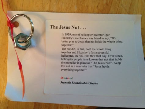 The Jesus Nut....great for the guys Agape For Men Gift Ideas, Agape For Men, Emmaus Agape Ideas Men, Palanca Ideas, Emmaus Agape, Agape Ideas, Agape Gifts, Bible Object Lessons, Layer Necklaces