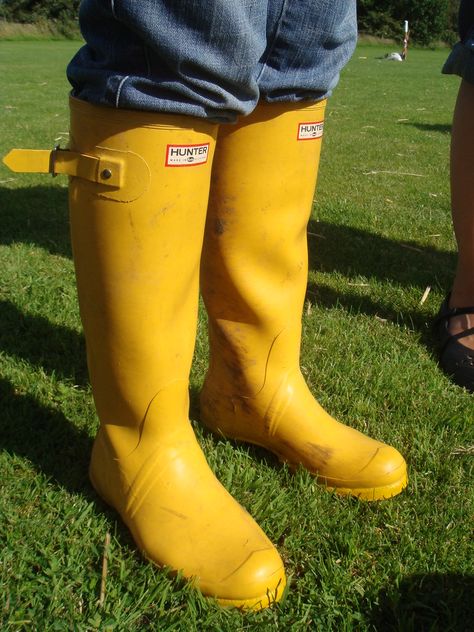 Yellow Wellies, Hunter Boots, Health And Safety, Rubber Rain Boots, Mood Board, Boots, Yellow, Clothes