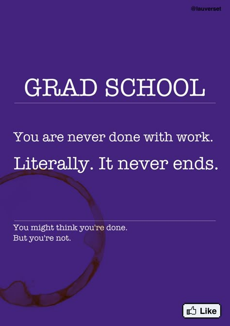 Graduate School Humor, Grad School Humor, School Reality, Grad School Problems, Dissertation Motivation, Phd Humor, School Problems, Phd Life, Pharmacy School