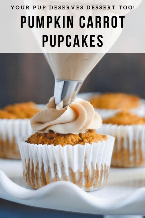 Dog Cupcake Recipe Pumpkin, Dog Muffins Recipe Pumpkin, Sweet Potato Pup Cakes, Pupcake Recipe For Dogs Easy, Easy Dog Muffins, Cupcake Recipe For Dogs, Pumpkin Cupcakes For Dogs, Dog Cake Recipe Easy Pumpkin, Carrot Recipes For Dogs