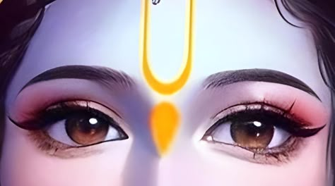 Lotus Eyes Of Krishna, Krishna Ji Eyes, Radha Eyes Painting, Krishna Eyes Aesthetic Painting, Radha Krishna Eyes Drawing, Krishna Eyes Aesthetic, Lord Shiva Eyes, Lord Krishna Eyes, Krishna Eyes Drawing