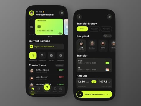 Mobile Banking App Ui Design, Mobile Banking App, Ui Design Dashboard, Mobile Application Design, Mobile App Design Inspiration, Gold Card, Finance App, Ui Ux Designer, Banking App