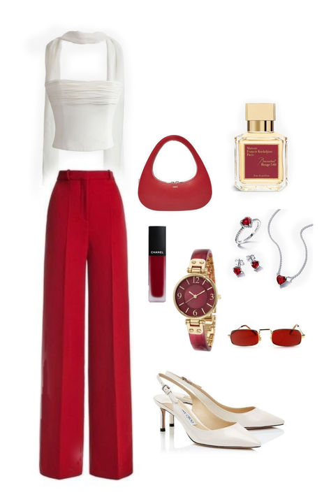 Red Outfit Casual, White Outfit Casual, Red And White Outfits, Top Clothing Brands, Inspiration For Women, Top Clothing, Interview Outfit, Clothing Brands, Red Outfit