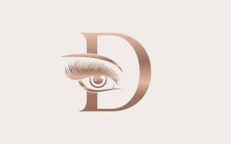 Brand Logo Design Beauty Cosmetic D Logo Template Lash Logo Ideas, Alphabet Letters To Print, Logo Design Beauty, Eyelash Logo, Diy Hair Accessories Ribbon, Brand Logo Design, D Logo, Perfect Eyelashes, Lashes Logo