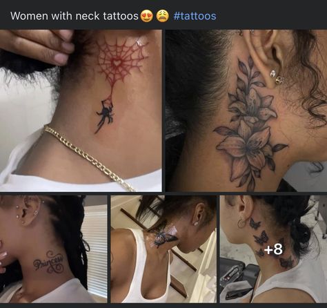 Full Neck Tattoos Women, Necklace Tattoo Women, Cute Simple Tattoos, Basic Tattoos, Rich Rich, Cute Hand Tattoos, Pretty Hand Tattoos, Tattoos For Women Half Sleeve, Small Pretty Tattoos